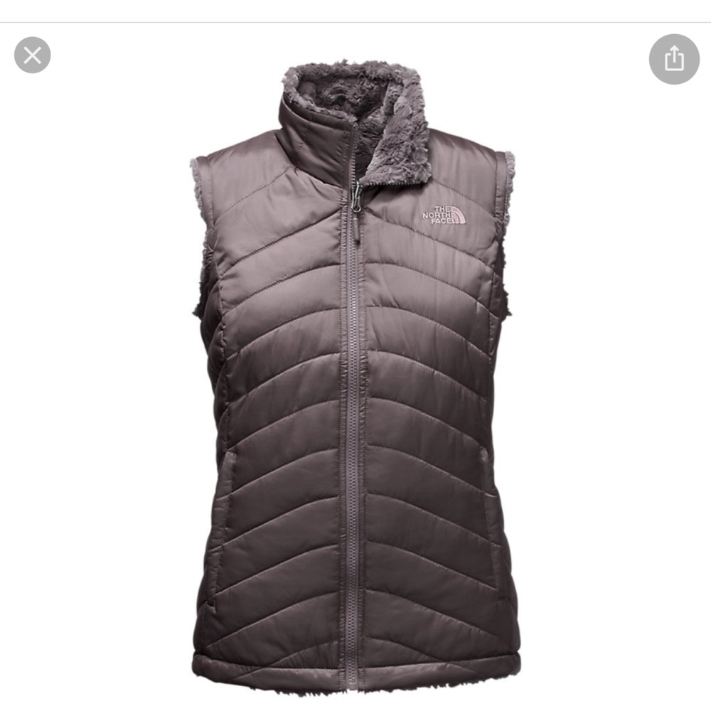 North Face Mossbud Swirl Reversible Vest in Black Large